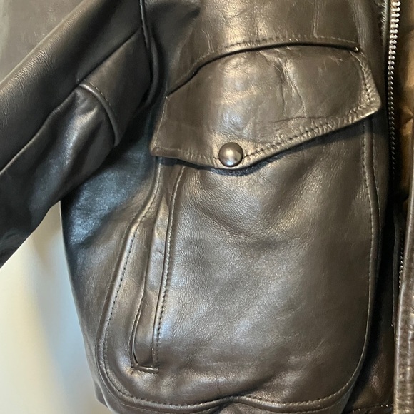 Schott NYC IS 674 MS Brown Leather Bomber Flight Jacket - Picture 7 of 12